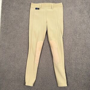Irideon Riding Breeches Pants Medium Tan Beige Ribbed Knee Patch Equestrian